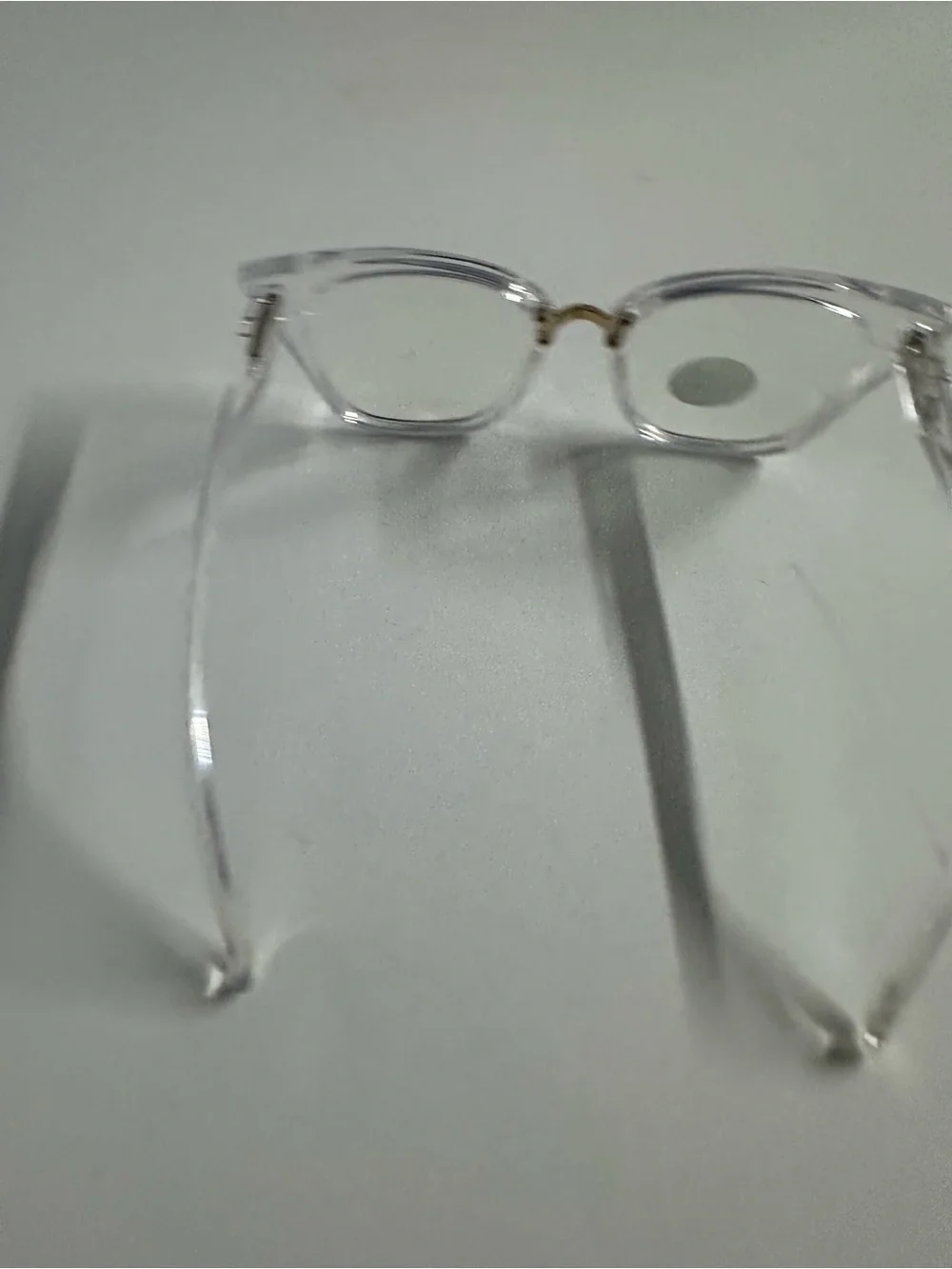 Chico’s Clear Reading Glasses with Gold Bridge with Case & Cloth